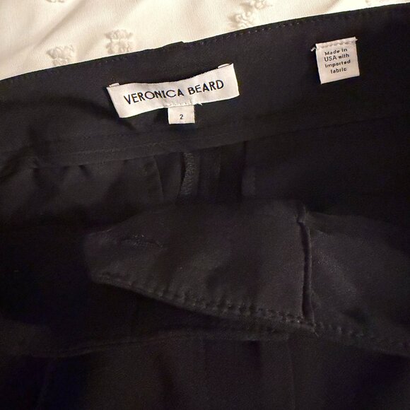 Veronica Beard Black Hibiscus Slim Flare Pant, Size 2 - Picture 4 of 5